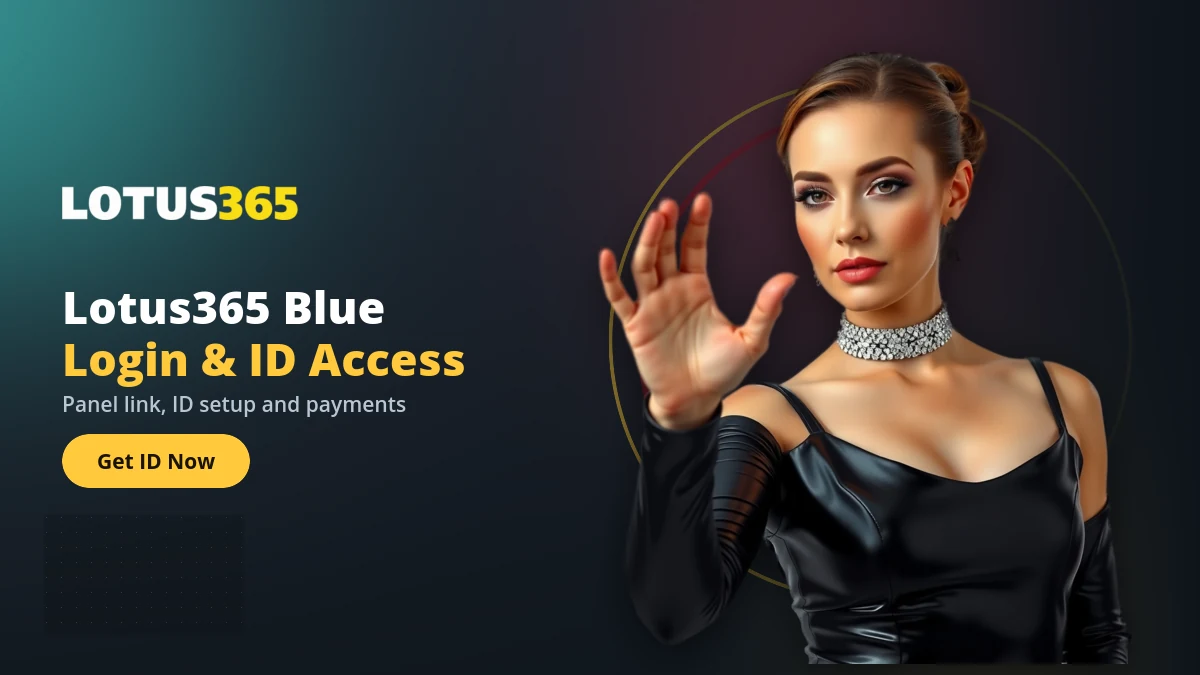 Lotus365 Blue login sportsbook access banner for Indian players with Get ID call to action